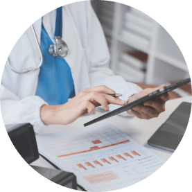 A doctor with a tablet