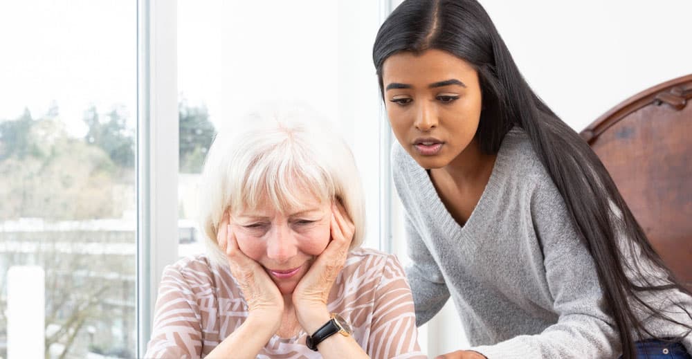 A caregiver and a senior